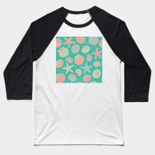 Seashell pattern Baseball T-Shirt